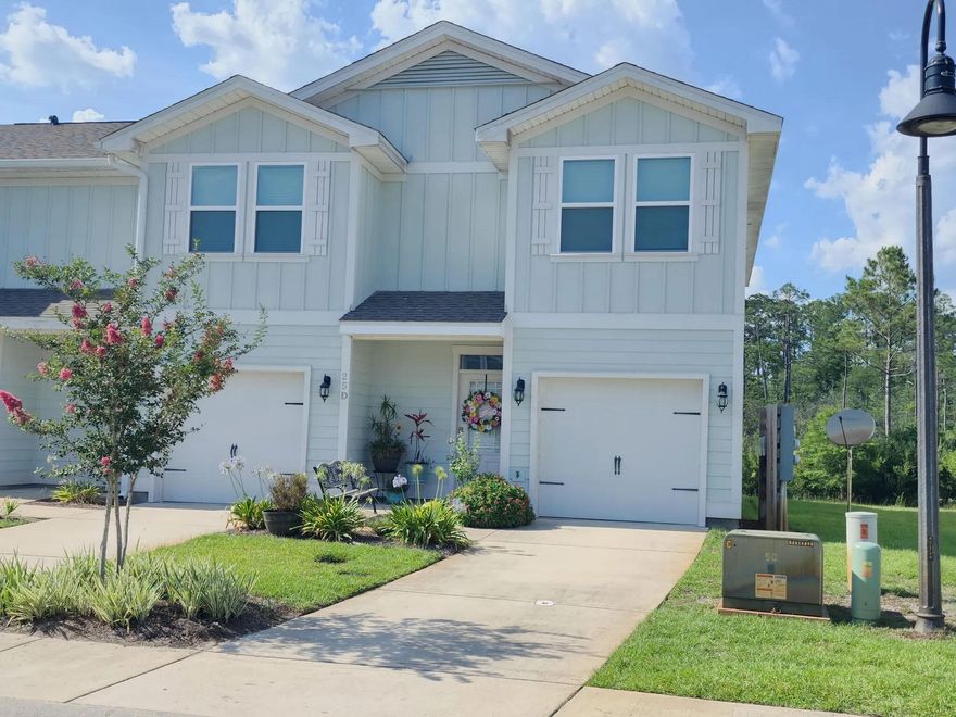 Affordable Coastal Living minutes away from 30A, Beautiful White Beaches, Shopping, Restaurants and More. One Time Owner of this Spectacular End Unit. Spacious Open Floor Plan, 3 Bedrooms, 2.5 Bathrooms, Granite Counter Tops, Stainless Steel Appliances, Pantry and Plenty of Closet Space thru out the home. Easy living with Yard Service, Exterior Maintenance. Underground Utilities, Street Lights, Curbs, Sidewalks and a Relaxing Back Patio with a Pond View.