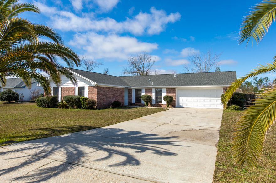 Under contract with contingency, seller accepting back up offers.Rare find and priced to sell! This immaculately maintained home is located in the most desired community in Lynn Haven, Mowat Highlands. Boasting a split bedroom floor plan, this three bedroom, two and half bath beauty has all the features that a homeowner desires both inside and outside. Located on a double lot that spans a 100x150 space, there is ample space to park an RV, put in a pool, or add an additional storage building or workshop. The driveway could easily accommodate six vehicles and the double garage was recently upgraded with a new garage door, sensor, remotes, and an entry pad. The roof was recently installed. There is also a walking path behind the home.