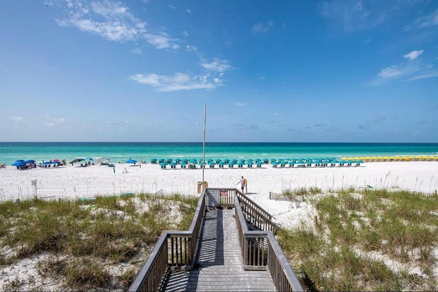 Waterfront living at Southwinds, a much sought after non-rental building located in the gated community of Sandestin. Owners enjoy the peace and quiet at their own private beach, fenced in dog park, and beautiful gulf sunsets in the evenings. This 2bd, 2.5 ba unit was completely remodeled late 2021 featuring new flooring throughout, all new cabinetry with quartz countertops, new stainless steel appliances, solid wood doors and tankless water heater. This unit includes a full size washer and dryer, patio access to the dog park and an ocean view balcony. Owners and guests enjoy complimentary beach setups, covered parking, golf cart parking, heated pool and hot tub, gas grills and more!