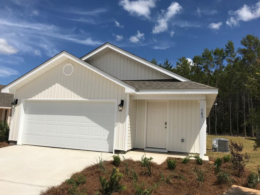 Construction Complete and ready for you to make this your home. The Burke A floor plan has 3 bedrooms and 2 bathrooms. This home has traditional 8' ceilings and a large kitchen. The appliances include a refrigerator, stove, dishwasher and microwave. Features of this home include vinyl flooring throughout the common areas and carpet in the bedrooms and hallways, LED lighting and durable laminate countertops in kitchen and bathrooms. Rent includes over 150 cable channels, access to all pools, 24 hour gym, clubhouse, movie theater, tennis and basketball courts, playground, and Bay club with fishing pier. Each yard is maintained - cut, fertilized, mulch and irrigation included.