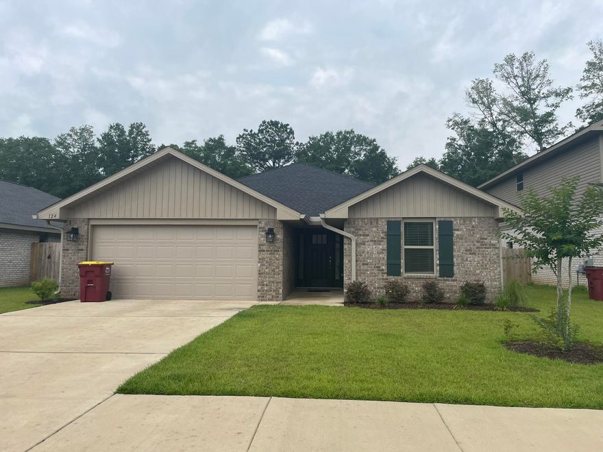 Like new home in pool community! This great 3 bedroom/2 bath home has an open concept floor plan easy for entertaining. The kitchen features a breakfast bar, granite counter tops, stainless steel appliances to include smooth top electric range, microwave, dishwasher, and refrigerator. The spacious living room has multiple windows providing a lot of natural light. The primary bedroom and ensuite bath are light and airy. The primary bath has dual vanities, a garden tub and separate shower. Fully fenced in back yard with patio, lush grass and sprinkler system.