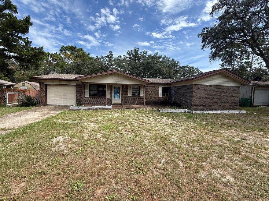This 4 bedrooms 2.5 baths home is located within minutes from Eglin AFB, highly rated schools, and Meigs Beach Park. Property is being sold As Is. Buyer to verify all pertinent information.