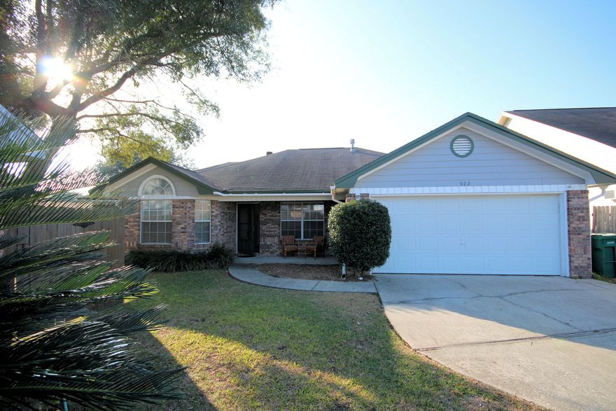Home for sale in Ft Walton Beach, FL. Only a few miles to Eglin AFB and Hurlburt Field. This 4 bedroom home is located on a quiet cul de sac but is close to everything. Out front is a large covered front porch. Step inside to the living room with vaulted ceilings and corner fireplace. You'll appreciate the split bedrooms and open floor plan. Off to the left is a full bathroom, 3 bedrooms - 2 with walk in closets and one with a lovely bay window. On the other side of the living room is the master bedroom with master bath and walk in closet. The eat in kitchen has a breakfast bar, pantry, and sliding door to fenced backyard and patio. Save time and money living so close to everything! Why rent when you can own and have a lower monthly payment! Call today for your appointment.