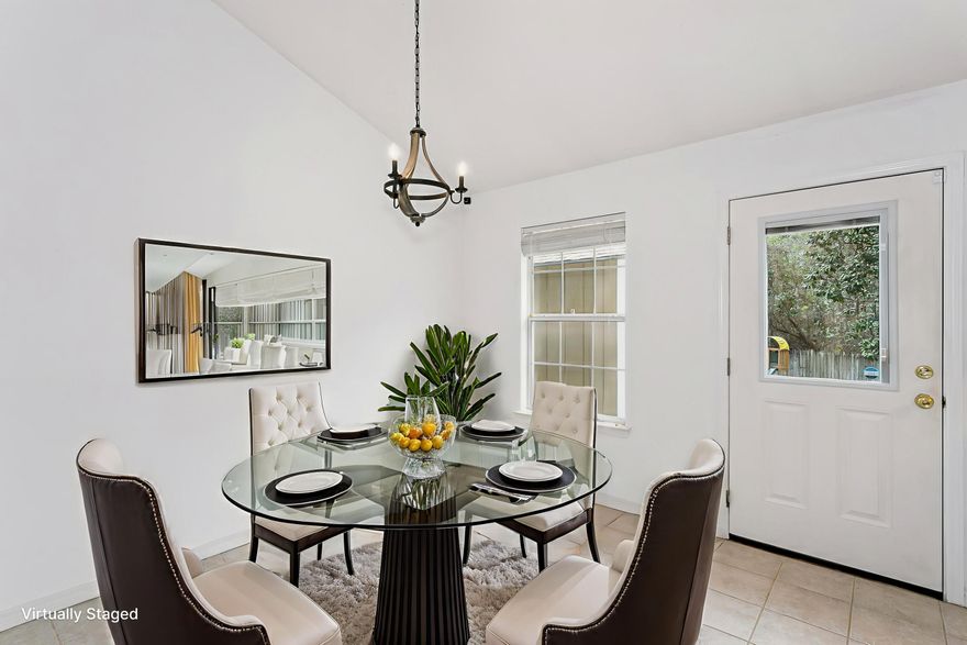 Welcome to this well-maintained 3-bed, 2-bath home with 1,276 sq ft in a quiet neighborhood, with easy access to military bases and beaches! Featuring a desirable open floor plan and a split-bedroom layout, this home provides functionality and privacy.The kitchen is equipped with granite countertops and flows seamlessly into the main living area--perfect for everyday living and entertaining. An indoor laundry room leads into the double attached garage.Recent updates include fresh interior paint and a professionally pressure-washed exterior, giving the home a clean, move-in-ready feel. Enjoy outdoor living in the fenced backyard, with a playset, trampoline AND storage building which contains a surprise! HINT--HOT TUB! Great for relaxing in all weather. Priced to move!