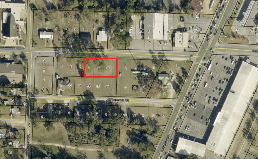 This is Lots 8,9, and 10 only of this parcel. Commercial land close to busy Hwy 85 north. Small businesses close by. The property can also accommodate attached residential units.