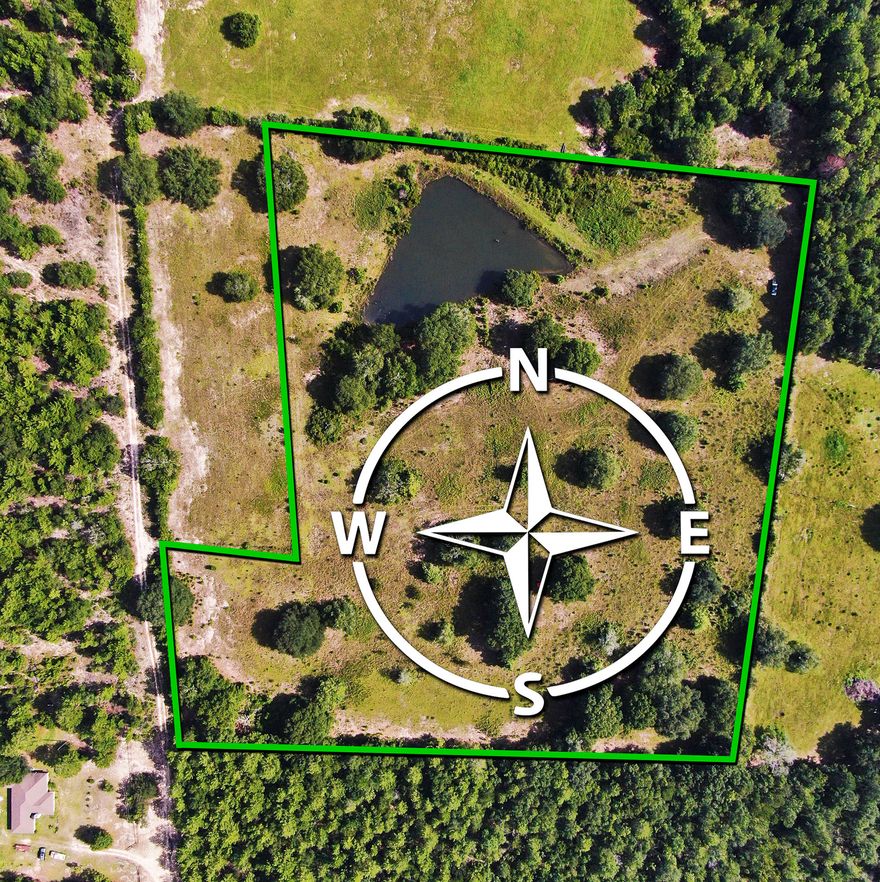 Country Hideaway. Need somewhere close to the city, but still ''away from it all?''  Only 15 minutes from downtown Crestview, this property it is an ideal location for a new home. Sitting on subtle rolling hills it overlooks neighboring green pastures, and the dense tree lined surrounding the South and West sides offers a lot of privacy. There is a sizeable freshwater pond on the northside of the property feed by seven natural springs. It also is a fisherman's paradise being fully stocked with bass! 
The entire property is fenced and has served previously as pastureland, so it is mostly cleared. There are a variety of mature trees and plants ranging from live oaks and long needle pine, to blackberry and raspberry bushes. VIRTUAL TOUR AVAILABLE. (Click MORE) Hunter's will also enjoy the land because of all the wildlife, and the secluded setting. This acreage is great for caring for horses, having a weekend camp trip or a place to have target practice while enjoying the great outdoors. If interested in building a "boy's or girls cabin" or a log cabin, there is a location just south of the property to pull electric from. Everyone's mailbox is located at the end of the road.