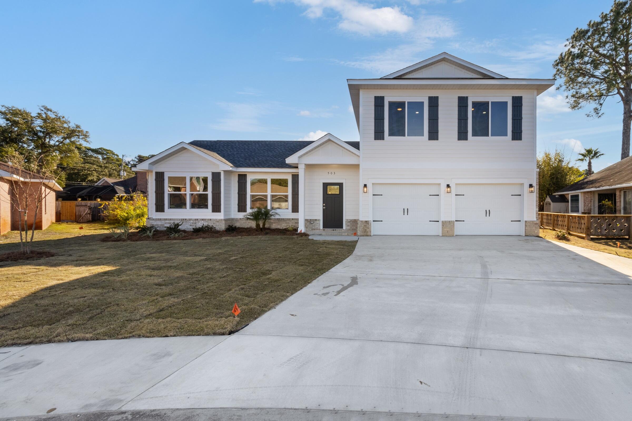 Absolutely gorgeous, just finished custom built home in the heart of Destin. Built by quality local builder, Arista Builders Construction Inc. This exquisite home offers many features and upgrades throughout!  Kitchen features include quartz counters, walk-in pantry with solid wood shelves, solid wood cabinets with soft closures, stainless steel appliances and under cabinet lighting. The home has 9' ceilings, LVP flooring, oak stairs, impact windows and doors, completely fenced yard, washer and dryer. It is ideally located in the quaint subdivision of Indian Trail Estates off of Indian Trail. Near shopping, schools and parks without getting out on Highway 98! This incredible home will not last long. Buyer to verify square footage, lot dimensions and all information deemed important