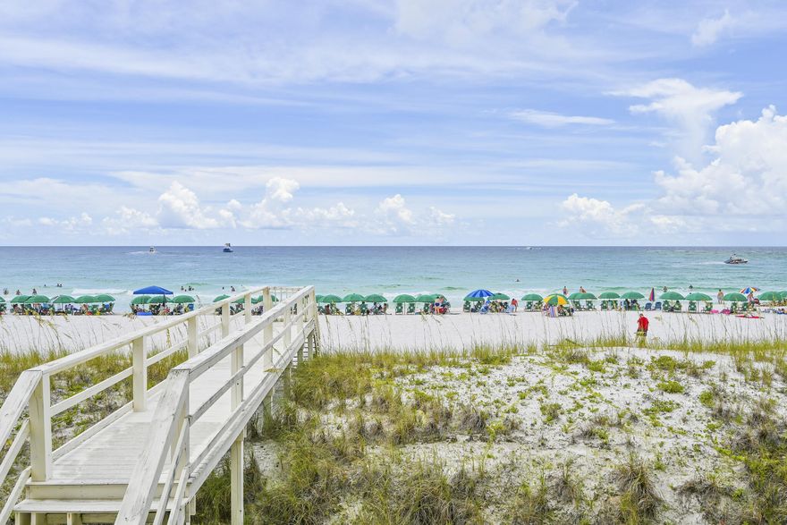NEW PRICE - Seller is READY to sell! All of the views - Gulf, Beach, East Pass & the Jetties from this GULF FRONT home. Living and Entertaining fun on all three floors with an elevator from the ground floor up - main floor includes the living area, dining, kitchen, half bath, gulf front balcony plus a large bedroom with ensuite bathroom. On the top floor is the primary bedroom & bathroom , gulf front balcony with swing to soak in the views, laundry closet, bunk room for 6, full hall bathroom & guest bedroom #3 with ensuite bathroom & private balcony. The  ground level has a living area with built in bunks, two bedrooms each with their own full bathroom, kitchenette, gulf front covered patio and a two-car garage w/storage. seller is ready to see all offers! New neighborhood pool being built All three floors are accessible by stairs or the ELEVATOR!  There are three HVAC systems with two recently replaced, the stucco was been repaired/caulked, house pressure washed, painted with elastomeric paint, 2nd and 3rd floor balconies have new Trex flooring. Buyer will inherit all deposits made by the current owner since she is no longer able to move forward with her remodel plans - appliances have half deposit made, cabinets are paid in FULL and will be delivered to the house & plans are provided with contractor's estimate. This second owner residence is located in the premier gated community of Destin Pointe on Holiday Isle.  Amenities include two pools, two lighted tennis courts, shuffleboard, lakes and private gulf walk over & access to over 3000 feet of white sand beaches. Close by is everything offered by Destin Florida -  shopping, dining, boating, fishing and local entertainment.