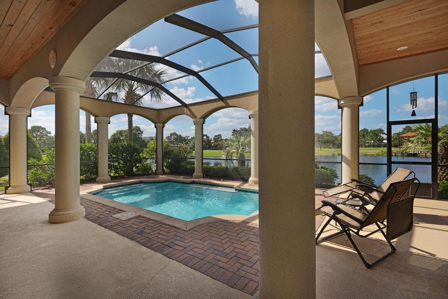 Beautifully maintained and beautifully constructed home located on the lake and overlooking the golf course in Regatta Bay Golf and Yacht Club. This large 5 bedroom home boasts the most beautiful views from every room in the house. The downstairs has 3 bedrooms plus a formal dining room, sitting room, great room, and gourmet kitchen equipped for a chef. The upstairs has 2 large bedrooms with en suite bathrooms and access to a wraparound patio with views of the lake and golf course. The upstairs area has a breakfast kitchen perfect for guests. With a screened in pool, fireplace and summer kitchen you are sure to enjoy the outdoors all year long.
A pre listing home inspection was done and the report is attached under documents. Home was found to be in excellent condition.