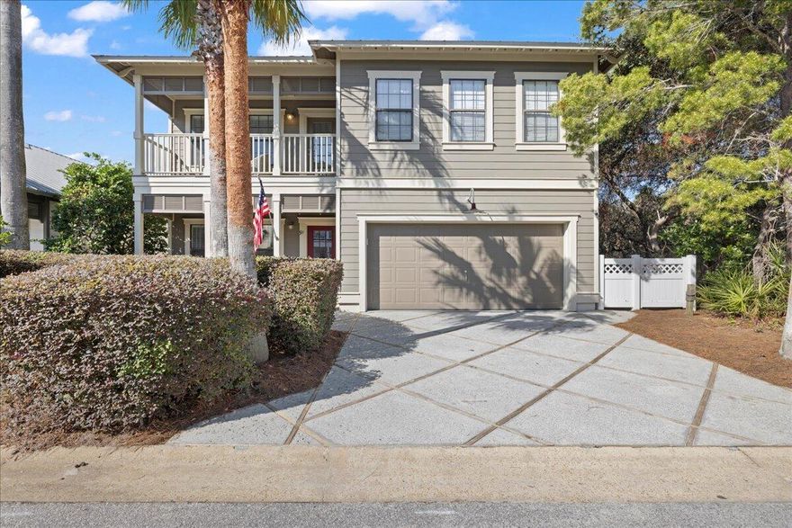 Discover Coastal 91, a premier investment property located in the gated community of Emerald Waters Village in Miramar Beach, Florida. This 5-bedroom, 3.5-bathroom home seamlessly blends farmhouse charm with coastal elegance, making it an ideal vacation rental or second home. The sellers recently completed an extensive remodel, incorporating a stunning new coastal interior design and furnishings to enhance both luxury and functionality.The home features new flooring throughout and has been freshly painted to create a bright, modern aesthetic. Thoughtfully updated fixtures, including chandeliers, ceiling fans, lighting, shading, a garage keypad, and a Wi-Fi-enabled front door lock, add both convenience and sophistication. The open-concept layout offers a warm and inviting living  space, complete with a cozy fireplace and a pool table for entertainment.

The fully remodeled kitchen boasts granite countertops, also featured in the master bath and bonus room bar station, along with stainless steel appliances, including a refrigerator, dishwasher, range, microwave, and coffee maker. A stainless steel hood adds a sleek, modern touch, while new kitchen accessories make cooking and baking effortless. The formal dining area seats eight, complemented by a breakfast bar for additional seating, making it ideal for hosting gatherings. A second refrigerator in the garage provides extra storage for guests and there is a spacious walk -in closet, key padded for owners' use. 

The second floor houses all five bedrooms, each furnished with brand-new bedroom suites and mattresses. The primary suite offers a private balcony, a soaking tub, a walk-in closet, and a dual vanity bath, while a secondary king suite with a Jack & Jill bathroom and built-in bunk beds provides a perfect setup for families. The bunk room includes two pull-out trundles, accommodating up to six guests, and additional sleeping options include another king bedroom, a queen bedroom, and a pull-out sofa in the living room. Every bedroom is equipped with a wall-mounted flat-screen TV, including an extra-large TV in the master suite.

Stylish shiplap and trim work throughout the home complement the coastal d??cor, featuring coastal wall accents, full-length mirrors in each bedroom, and decorative rugs in every room. Outdoor living is just as inviting, with a welcoming front porch and a second-floor balcony for relaxation. The screened-in back patio offers a comfortable dining area with a ceiling fan, perfect for enjoying the warm Florida evenings. A Weber gas grill with grilling accessories makes outdoor entertaining effortless, while the small landscaped yard is pet-friendly, complete with a dog door and fenced in back and side yard for added convenience.  

Adding to its appeal, this property includes a free 6-passenger electric golf cart with a ceiling-mounted charging cable reel for easy access to the community's private gated beach access, which is just a short walk or quick ride away. Two community pools, one of which is seasonally heated, provide additional resort-style amenities.

Perfectly situated between Highway 98 and Old Scenic 98, Coastal 91 offers easy access to Miramar Beach and Destin's top attractions. Enjoy world-class shopping, dining, and entertainment at Destin Commons and Silver Sands Premium Outlets, both just minutes away. The private gated beach access is less than half a mile away, with additional public beach access points within golf cart distance.

With its prime location, upscale upgrades, and strong rental potential, Coastal 91 is a turn-key investment opportunity in one of Florida's most sought-after vacation destinations. Don't miss your chance to own this exceptional beachside retreat!

