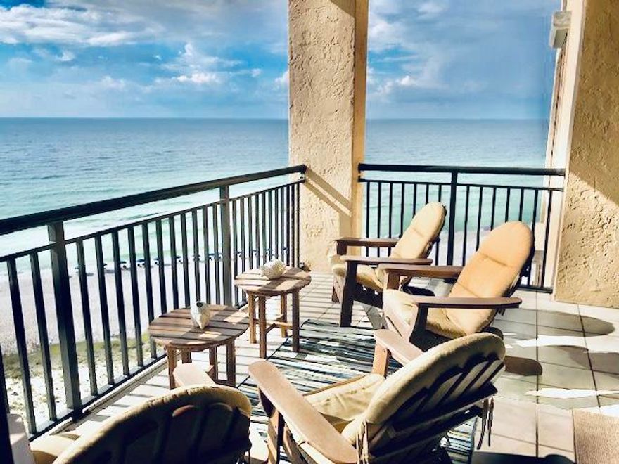 THIS IMMACULATE CONDO IS CURRENTLY NOT A RENTAL!!  YOUR BUYERS WILL FALL IN LOVE WITH THE VIEWS AND PRICED BELOW ANY 3BR CURRENTLY ON THE MARKET!  SOLD FULLY FURNISHED AND REMODELED WITH RENTAL PROJECTIONS OF $50K+  END UNITS IN NAVARRE TOWERS ARE PRIVATE AND THIS ONE HAS BEST FLOOR PLAN ON THE GULF. HUGE 3 BEDROOM 2 BATH WITH UNOBSTRUCTED VIEWS ALL THE WAY TO DESTIN. BUILT IN WET BAR AND CLOSETS GALORE. TOTALLY RENOVATED AND RARELY USED...NEW FURNISHINGS W/SUNBRELLA FABRIC! ENJOY SOME OF THE BEST WATER VIEWS (FROM EVERY WINDOW) THAT NAVARRE HAS TO OFFER. ABSOLUTELY STUNNING!! NAVARRE TOWERS IS GATED WITH TENNIS COURTS, FABULOUS POOL AREA, EASY BEACH WALKOVER...GENEROUS PARKING AND ON THE QUIETER SIDE OF NAVARRE!  DONT WAIT...WONT LAST LONG! [PROFESSIONALPHOTOS COMING]