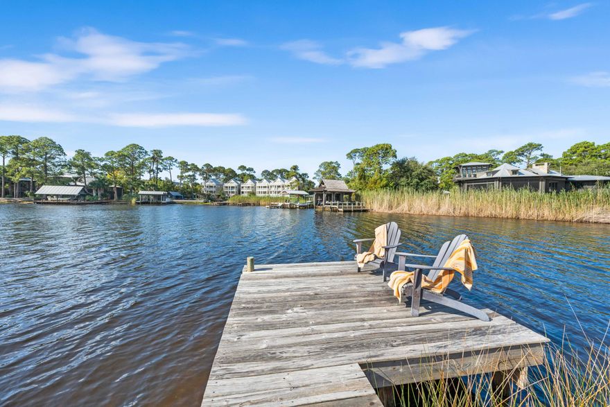 Welcome to your dream home in beautiful Grayton Beach! This serene waterfront property on Western Lake is a modern plantation-style getaway which draws its roots from the concrete block homes that once lined the beaches on 30A. Located in the desirable gated Lake Place neighborhood, it is just a short distance from the Gulf of Mexico. Leave your car at home and kayak, to Grayton Beaches or park your boat at the public dock in Grayton and party at the Red Bar. Surrounded by state land but minutes to easy access to Highway 98. The location is as good as it gets. This spacious 4-bd, 3-ba home is designed for relaxation and entertaining. As you enter, you'll be greeted by a contemporary maple staircase of steel and cables handrails that leads upstairs to a large living room featuring a va ulted ceiling of birch wood. In contrast painted plaster, and exposed concrete block create an untraditional beach house interior. The open-concept layout connects the living, dining, and kitchen areas, and is flooded with natural light from expansive windows.
The modern kitchen has many new appliances, and an island with granite countertop, and ample custom mahogany cabinetry, perfect for culinary enthusiasts and displaying your favorite China and art. Vibrant decor throughout reflects the family's love of bright colors and whimsical design, making this home a cheerful sanctuary.

Step outside to enjoy expansive views and your very own private access to Western Lake. The native landscaping and spacious second-story veranda, complete with a deep roof overhang, provide a well-shaded destination for relaxation. Whether you're hosting summer barbecues or enjoying a quiet morning coffee, outdoor spaces on both levels offer privacy and an idyllic setting to soak in the ambiance of northern Florida living.
When you are ready to venture out of the neighborhood, a dozen restaurants and multiple shops are within a short walking distance.  This is a unique opportunity to experience the best of coastal living in a property that embodies charm, elegance, and family warmth.

Don't miss out on this incredible opportunity! Schedule a viewing today and make this picturesque waterfront retreat your new sanctuary.
