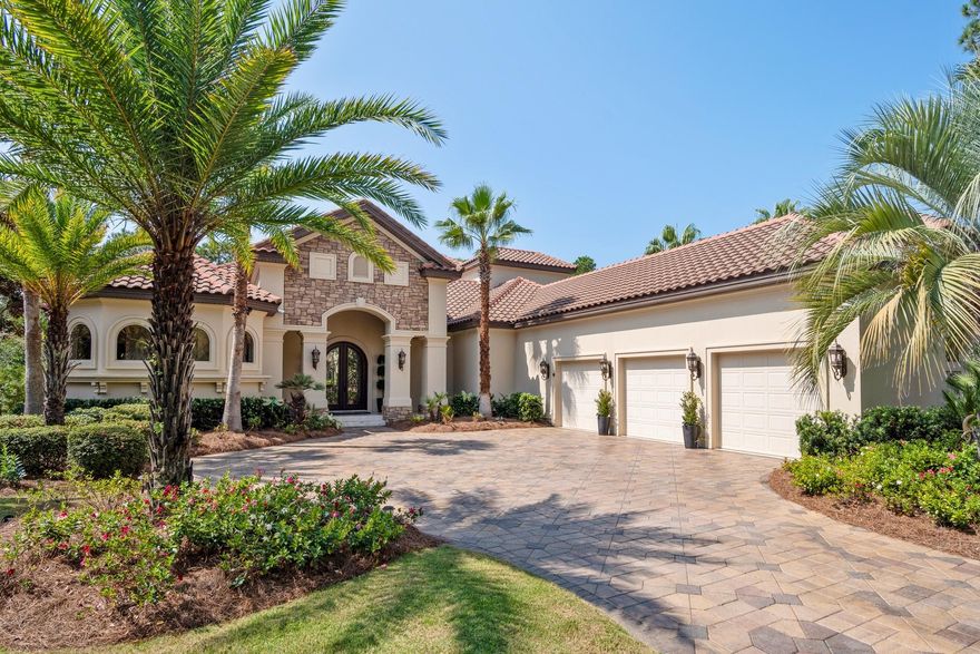 Welcome the ultimate in luxury and style with this extraordinary five bedroom, five bath custom home in the gated community of Burnt Pine at Sandestin Golf and Beach Resort. Presiding on an estate sized homesite, this property embraces modern style and design with high quality materials for the best in coastal living. Wonderful entertainment potential with spacious, open floor plan, and optimal outdoor living that includes stunning pool, built in hot tub, waterfalls, and a new glass-in conditioned living area complete with a kitchen, dining area and fireplace that can be enjoyed year-round. This prestigious property is one of the most amenitized homes ever built in Burnt Pine. At 5,855 conditioned square feet, this one of a kind residence features coastal colors, exquisite tile work, spect