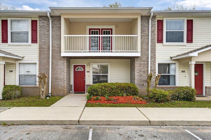 Freshly painted 2-bedroom, 2-bath townhome-style condo in a convenient location just minutes from the Mid-Bay Bridge, shopping, dining, and military bases. The main level features an open living area that flows easily into the kitchen, creating a comfortable space for everyday living or entertaining. A laundry area is located just off the kitchen for added convenience. Upstairs, you'll find two bedrooms and a full bath, including one bedroom with access to a private porch. With a functional layout and central location, this property offers a great opportunity for a primary residence, second home, or investment.