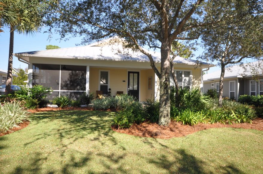 This beautifully remodeled Crystal Lake home with garage, including six-seater golf cart, won't last long! A great blend of coastal charm and high end upgrades make this a no-brainer! Kitchen upgrades include new counter tops, ''soft close'' cabinets and a Viking Professional appliance package. Master bath upgrades include new counter tops and a beautifully tiled shower. The Guest bath room upgrades include a new counter top and subway tiled shower stall. Even the outside living space has been upgraded with a large patio, partially cement and partially brick pavers with a pergola to create shade and fire pit. Other upgrades included built-in shelves in the closets and plantation shutters throughout. Crystal Lake has a community pool. Yard maintenance, daily garbage pickup, basic TV cable,