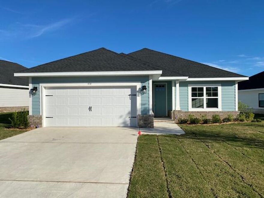 Home is under construction with completion expected in Dec 2024.New community in Freeport.  Popular Craftsman 3 BR/2 BA home with Hardiboard siding and full brick.  Screen enclosure makes the rear patio over the top! The interior features a spacious master bedroom (14x22), vaulted ceiling in Great Room and 9' ceilings elsewhere.  8' entry doors, granite countertops in kitchen and baths and durable Coretec Pro Plus LVP flooring throughout; no carpet. Trey ceiling in master bedroom with a large walk in closet.  Generous covered patio.  Garage door opener, attic pull-down stairs, fully sodded yard with sprinkler system + well and pump. Seller pays most closing costs with approved lenders. Community pool to be built by developer.