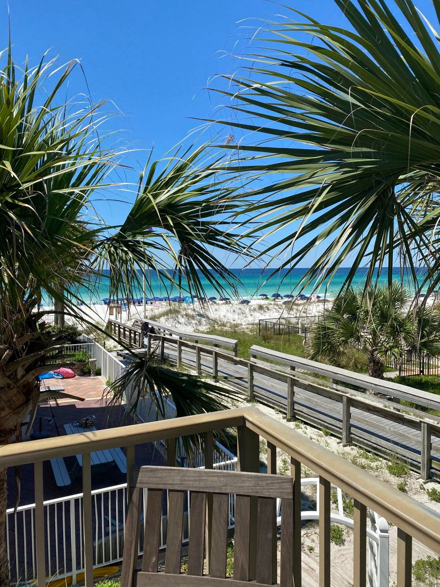 Situated in the X flood zone means NO flood insurance required!This perfect Beach House is just step away from the white sands and beautiful Gulf waters. South of Scenic Gulf Drive with your own private gate access to the beach walkover. Over 1,500 SqFt of both covered and open wrap around decks boasting sensational Gulf views. A huge gourmet kitchen, wet bar, dining and living room with two Master suites and a Bunk Room occupy the main level. The ground level boasts another complete home with full kitchen, dining and living room, four additional guest bedrooms and three full baths. This home currently sleeps 20 people comfortably and has excellent investment potential. Sold fully furnished.