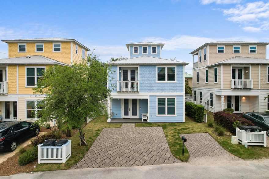 Welcome to your dream coastal retreat in the heart of Seagrove 30A featuring Gulf Views from your 3rd floor balcony! This stunning 2018 sq. ft. 3 bedroom | 3 bath also features a bunk and workspace loft on the second floor, and an additional Entertainment room with a wet bar on the 3rd floor leading to the balcony with Gulf views. Here is a perfect spot for having drinks and enjoying the sunset.

Park the car, as it's a close walk to many restaurants and shopping. It's only a 5 min walk to your beach access. Jump on a bike or golf cart as Iconic Seaside is only 1.8 miles away to the west.

This home the perfect choice for those desiring to be fully engulfed in the 30A scene as it's located in a high-demand zone for vacation rental beach homes, making it a sure fit for a savy investor. Only steps out your front door are perfect lunch and dinner ops at Angelina's, as well as the highly-rated, Cafe 30A!

As you enter the front door, you are greeted by an open-concept living room, dining room, and kitchen. You'll notice excellent finishes with the gorgeous ceramic wood-look tile floors, moldings, and tasteful decor. The kitchen is complete with stainless steel appliances, a gas range, granite countertops, and plenty of counter space. The center island with a breakfast bar is perfect for casual dining, while the adjacent dining is light and bright. It's a perfect space to relax with family and friends. 

Additionally on the 1st floor is the laundry area, and a full bedroom and full bath.

One of the standout features of this home is the plantation shutters that adorn the windows throughout. These shutters not only provide privacy and shade, but they also add a touch of elegance and sophistication to the overall design of the home.

Exit the main floor at the back to your uber outdoor living and entertaining spaces, boasting a newly extended deck finished with durable TREX composite, set up with chairs and a wood-burning fire pit currently along with and a new, covered 12-person Party SPA!! This fenced-in space offers nice privacy and a wonderful grilling area as well. Off the deck is also a nice storage closet, perfect for beach toys, etc. And not to forget the outdoor shower to rinse off all that beach sand! 

Back inside and up the stairs you will find newer interior paint there, as well as on the second floor. This floor hosts a lovely primary retreat with a porch and spacious ensuite with double vanities, oversized walk-in shower with a frameless glass door, garden tub and a water closet.  Also, on this floor is a loft area hosting bunks and a work station. Toward the back is an additional bedroom with another full bath. 
Note: All carpeting in the bedrooms is in the process of being replaced with the matching wood-look tile.

Up to the third floor you'll find the tower space, which certainly is one of the highlights of this home. This space offers a view of the gulf and the beautiful surrounding landscape. The tower space can be used as a reading nook, an office, or simply a place to relax and enjoy the breathtaking scenery with a glass of wine from the wet bar.

The bedrooms in this home are all generously sized, with plenty of closet space and natural light. 

This home is being sold furnished with some owner exclusions. 
Owner updates include: New Exterior paint - Trim, 2020 and Body 2023; Trex composite added to front porch and back decking; Updates to fencing and fresh paint; Landscape updates  with new sod including updates to the irrigation system; New interior paint in the stair well and 2nd floor interior; HVAC coils replaced and new equipment therein added for premium function; 12-Person Party Spa added; and Cover over Spa and new Plantation Shutters; and matching wood tile being added to all areas - in progress. 

In conclusion, this 3 bedroom, 3 bathroom home with a tower space, bunk space, and plantation shutters is the epitome of coastal living. With its beautiful finishes, gulf view, and close proximity to the beach, this home is truly a dream come true. Don't miss your chance to make it your own!

Disclaimer: All listing details are deemed correct, but buyer/s are responsible to verify all as needed and desired.