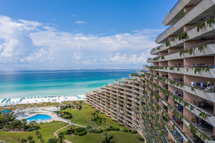 This beach condo is ready for new owners.  EDGEWATER BEACH RESORT-with Gorgeous Gulf Views!!! 16th Floor condo - Spacious & inviting Open Living/Dining/Kitchen, Large Balcony! 2 Bedroom & 2 Bath. Updated Master Bathroom, tile flooring, newer carpeting, Granite in Kitchen.  Easy Access to Elevator. Conveniently located in beautiful Miramar Beach, Gulf Front w/incredible amenities including pool areas, Tiki Bar, children's pool, children's playground, shuffleboard, basketball court, expansive manicured grounds, fitness center, owner's meeting space, covered parking & GATED & PRIVATE BEACH! WALK to Shopping, Restaurants or Grocery store. Sold FURNISHED. Families for years have enjoyed this special resort and location.  Schedule to view soon and make your beach memories with your family!