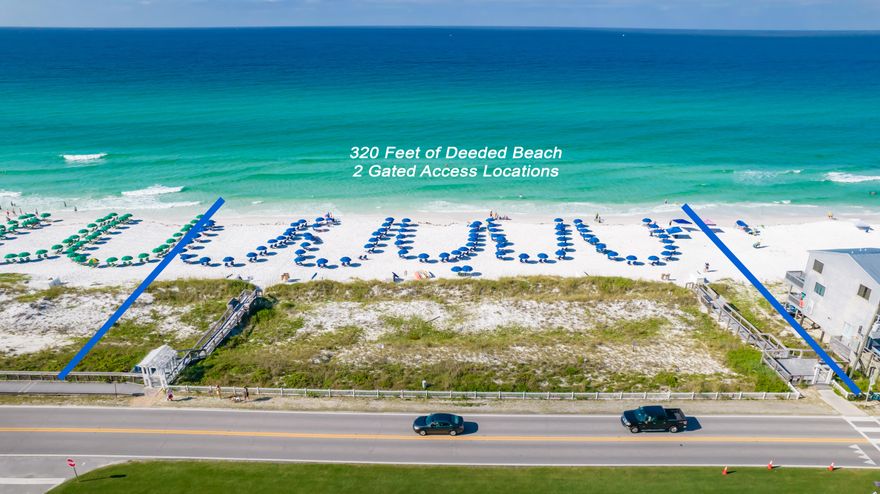 Paradise Retreat is a Gated Beachside Community w/320' of Private Deeded Beach & unique North & South Gated Entrance's. This lovely low maintenance 1 story brick home is a short walk to their private gated beach w/2 walkovers. This WELL MAINTAINED 3 bedrms/2 bathrms home has a foyer entry that opens up to spacious dining & living area's with Luxury Vinyl Planks (LVP) flooring throughout, w/carpet in bedrms only. Kitchen is open to breakfast & family area's, kitchen has large double door pantry, ceramic tile backsplash, granite countertops, Stainless Steel sink & appliances, large master ensuite has long dual sink vanity, garden tub/shower combo. 2 guest bedrms share a full bath w/tub/shower combo. Laundry rm leads to, 2 car extra depth garage & 6 car Pking driveway. lg. lot on cul-de-sac