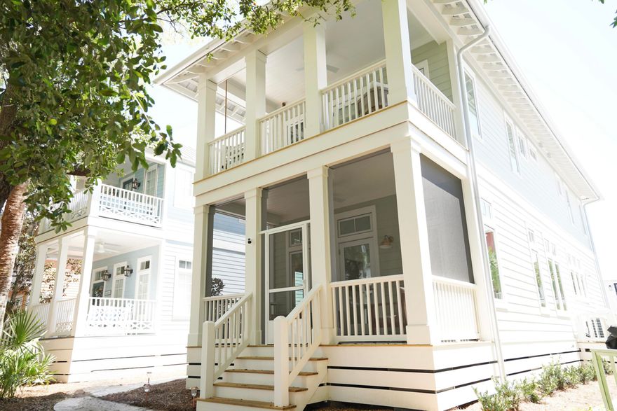BACK ON MARKET DUE TO BUYER FINANCING!Built in 2024, this virtually brand-new home in the highly sought-after gated Carillon Beach community offers a rare opportunity! This coastal cottage exudes sophistication, featuring a professionally designed and curated interior with high-end finishes and bespoke furnishings. You'll find Italian Bertazzoni appliances, luxury DuChateau oak flooring, Taj Mahal countertops, zellige tile, and more. Boasting a thoughtfully designed floor plan, this home provides expansive bedrooms and bathrooms, each enhanced with custom woodwork. Designed with both aesthetics and comfort in mind, the interior is a seamless blend of contemporary luxury and beach living. Carillon is a ''best kept secret'' with a mile long private beach, just two miles from Rosemary & 30