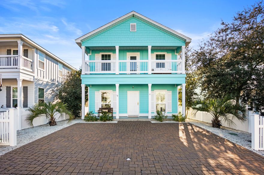 This charming coastal cottage, ideally located in the heart of Inlet Beach, is the perfect cozy and inviting beach retreat.  Primely situated  just a third of a mile from the Inlet Beach Access, in the quiet community of Water View at Inlet Beach, this home is characterized by coastal finishes and an open layout. Offered fully furnished, with all major pieces sourced at Pottery Barn, Six Penny, and RH, this home presents an excellent opportunity for a turnkey investment property or second/ primary home.  Notable interior selections comprised of granite surfaces, stainless steel appliances, engineered hardwood floors, crown molding, and tile baths elevate the design, and the completely repainted interior highlights the coastal design.