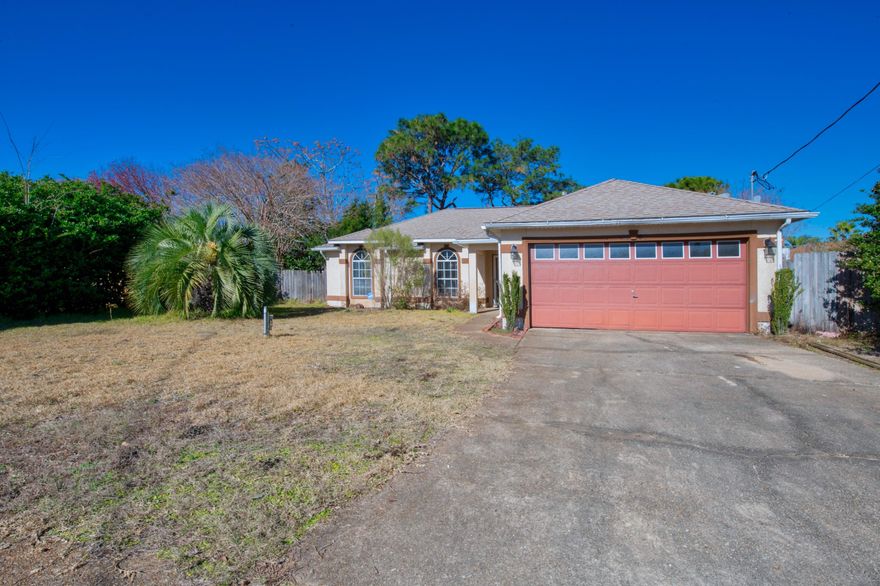 MULTIPLE OFFERS RECEIVED! Welcome to this spacious, open concept home in a quiet subdivision only 10 minutes to Hurlburt Field. Equipped with a brand new lLVP flooring and HVAC installed in November 2020, this home is vacant and ready for new owners. The kitchen features plenty of cabinetry and overlooks the large living area with fireplace and vaulted ceilings.The split bedroom floor plan offers distance and privacy between the master suite and the two additional bedrooms. The master suite features a 5 piece bathroom with seperate soaking tub, dual vanities, and walk in closet with organizer system.The Florida room off of the back yard would make an excellent home gym, office or playroom. The large yard is fully fenced and features a storage shed.