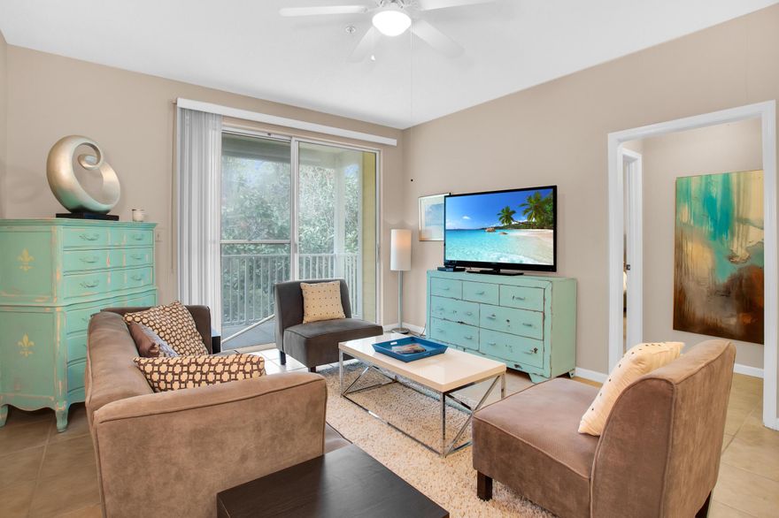 Adorable and perfectly priced 3rd floor condo nestled by the Sandestin Golf & Beach Resort and the upscale shopping, dining, and entertainment of Grand Boulevard. With an inviting interior and comfortable layout boasting ample storage, you will feel right at home in this lovingly maintained unit. Enjoy your morning coffee on the private balcony overlooking the peaceful wooded landscape and take advantage of the complex's amenities including a community pool and fitness center. Short term rental capable, this condo can be used as a private residence, vacation getaway, and/or investment opportunity.