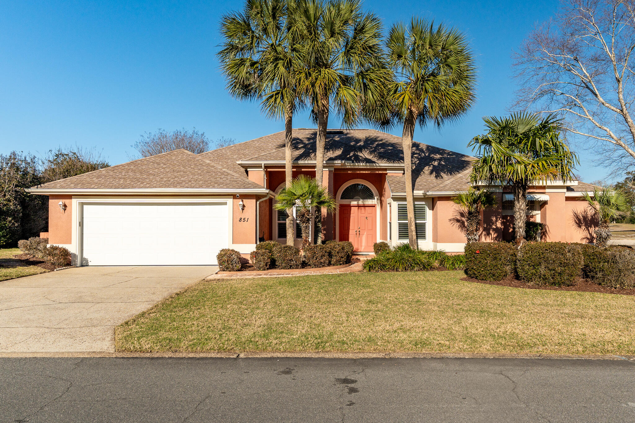 Nestled on the serene Shalimar Pointe Golf Course, this stunning Mediterranean-style home offers over 2,200 sq. ft. of beautifully updated living space. Featuring 3 spacious bedrooms, an office, double living rooms, separate dining room and 2 full bathrooms, this home is perfect for both relaxation and entertaining.Step inside to discover a tastefully updated interior with 2021 upgrades, including luxury vinyl plank flooring, white cabinets, stainless steel appliances, and quartz countertops. Both bathrooms have been stylishly updated to meet modern standards. The master suite is a retreat with a soaker tub, stand-up shower, 2 walk-in closets, and a breathtaking view of the golf course. Sliding glass doors lead you to the screened-in sunroom where you can enjoy year-round comfort. Other standout features include:
- 2021 Popcorn removal & new paint
- Impact-rated windows (2016)
- Plantation shutters
- Ample Closet Space
- Whole house generator
- 2015 roof & 2017 HVAC
- 2020 gas hot water heater
- Updated electrical panel (2021)
- Bryan Pest Control termite bond
- Survey included
- Nearly 1/2 acre lot
- New Irrigation Pump 2023
- Sprinkler System on Well

Located just 10 minutes from Eglin AFB and minutes from hospitals, beaches, dining, and entertainment, this home offers convenience and luxury. Plus, enjoy access to the membership optional Shalimar Pointe Club, golf course, and pickleball/tennis courts.

Don't miss the chance to call this meticulously updated property your new home. Schedule a tour today!