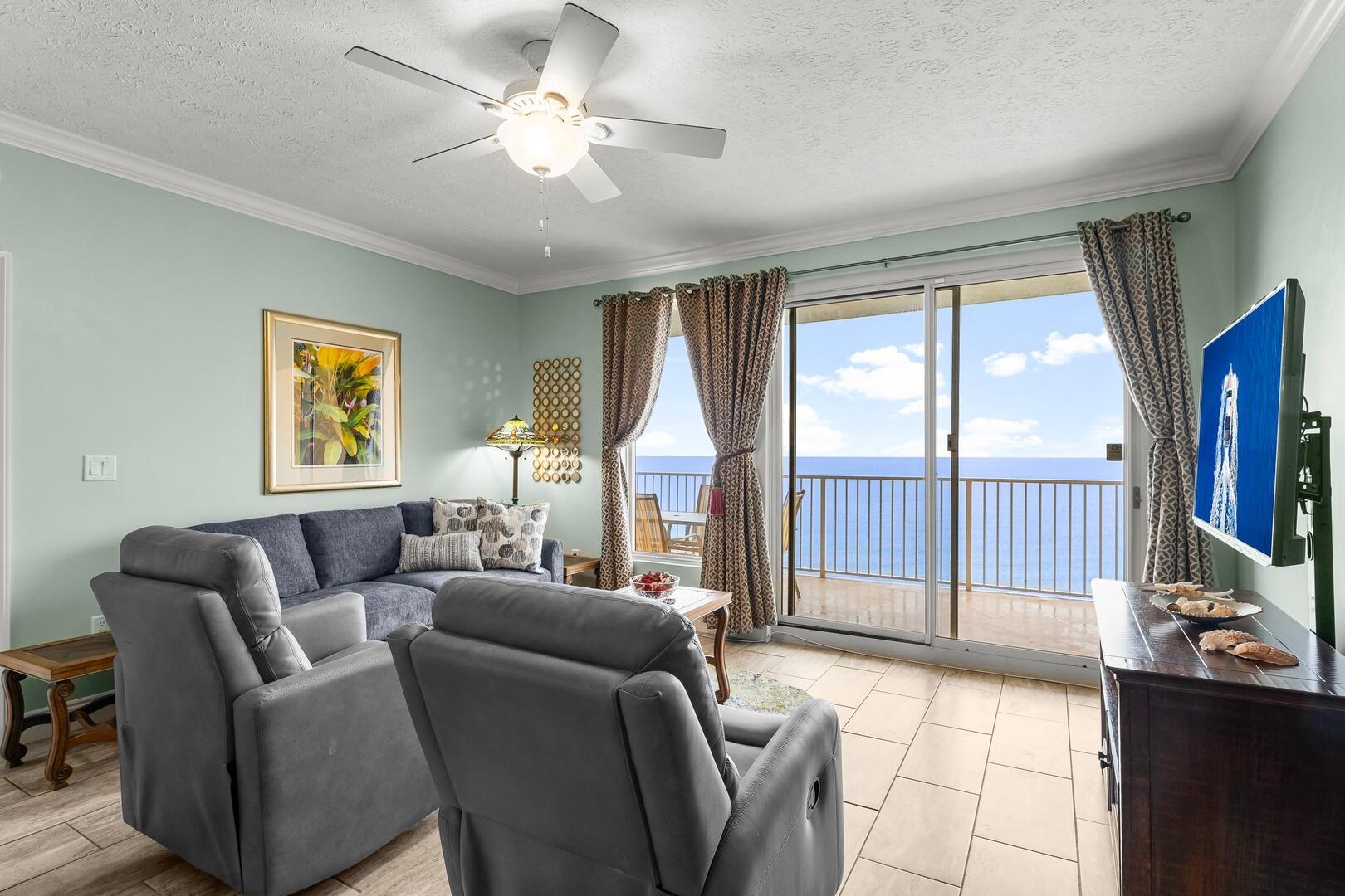 Seller will consider Seller financing with up to a 10 year balloon. Treasure Island is ideally located at the East end of PCB, close to St. Andrews State Park, all of the marinas and several golf courses. Schooners and Patches (popular local hangouts) are within a block or two. Imagine relaxing on over 370 feet of white sand on beach chairs reserved just for you! Treasure Island offers one of the largest 2BR floor plans on the beach with 1,370 SF and the balconies offer views along the entire beach to the West. #1710 has been freshly painted, the bathrooms have been updated and there's new living room furniture. Everyone appreciates the large laundry room and the gulf front primary suite has a large walk-in closet with a custom closet system,. The pool deck is enormous and there are plent plenty of lounge chairs to enjoy the beautiful views by the pool. The Gulf side has recently been painted including balconies, railings and floors. This unit has 1 assigned parking space and 1 additional space in the connecting parking garage. Treasure Island is a popular vacation rental building and units generate excellent rental income. Call for more information.