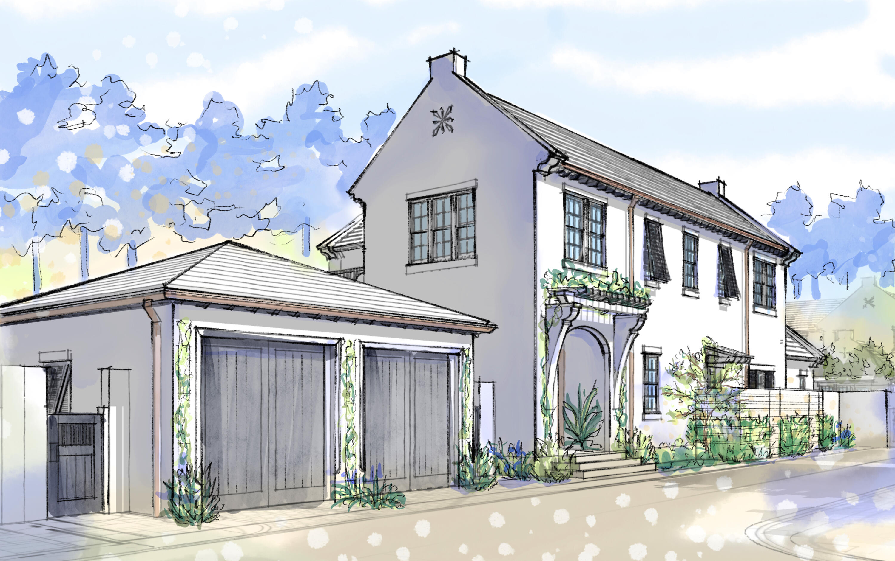 This Somerset Home in the GG Block, features streetscapes characterized by white garden walls that open onto a rugged natural landscape. A neighborhood that is bit more ''Country'' than ''Town.'' Much emphasis was placed on outdoor living with an open arrangement of interior spaces extending outdoors with garden rooms and courtyards shaded by trellises and arbors. Outdoor gathering places with firepit alcoves, water features, thoughtfully placed pools, covered summer kitchens and bars, and screened garden rooms are designed to maximize each property's use and enjoyment. This Homesite fronts the 20-acre Nature Preserve, in close proximity to the The Silva amenity to be delivered in the GG Block. The Silva will be comprised of a central event lawn, an enclosed pavilion opening onto the event lawn, pool, and covered terrace with bar and caf??.