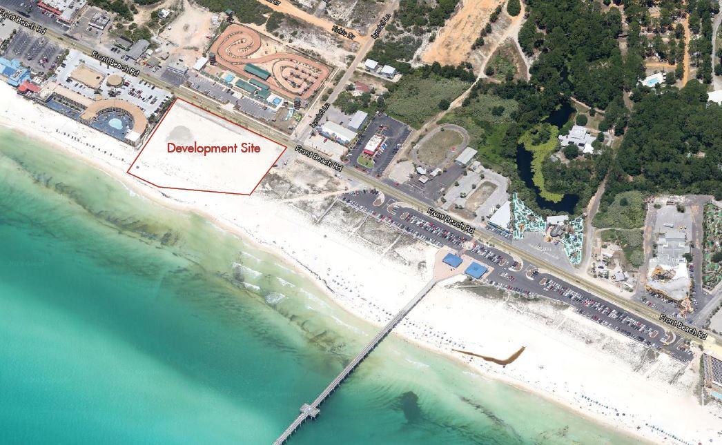 Incredible development opportunity! This ~3.65 Acre Gulf front commercial parcel on Front Beach Road offers ~450 feet of Gulf frontage and has a approved development order extended through 2016 for approx. 340 units. This is one of the largest developments on the market in Northwest Florida and is priced competitively. This property is conveniently located next to the County Pier and several restaurants within walking distance. The popular Pier Park Mall is just 3.5 miles west offering 900,000 sq. ft. entertainment, restaurants, and shopping. There is current commercial expansion within Bay and Walton counties, giving this parcel a lot of potential. The location is just 14 miles south of Northwest Florida Beaches International Airport, making this a convenient destination.