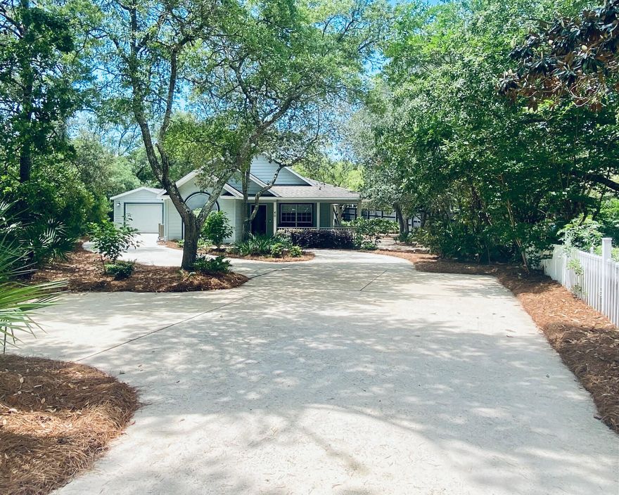 Located in Old Seagrove Beach, this  Old-Florida-Style cottage is nestled among the palmettos and windswept oaks and is privately located in a cul-de-sac in Seagrove Village (No HOA fees).   With three bedrooms and two baths, this cottage is situated on one of the largest lots in Seagrove Village, which offers room for a house expansion, a guest house and a pool. The homeowner recently invested over 100K of renovations including a new kitchen featuring granite countertops, new white cabinets, a built in wine rack, stainless steel appliances and tile backsplash. The guest bathroom has a new vanity sink as well as a new shower/tub  with tile backsplash and glass doors.  The master bathroom has a new vanity