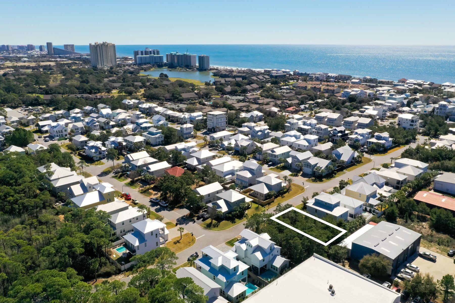 This exceptional lot is located on the outer edge of The Villas of Frangista Beach, a charming gated community with elegant pavered roads. Owners of Lot 5 enjoy perpetual access to a private beach easement directly across Scenic Gulf Drive, exclusively reserved for homes in Frangista Beach Subdivision Additions One and Two. Residents of The Villas of Frangista Beach also have access to a cozy clubhouse and a seasonally heated pool, conveniently located just 550 feet north on Charlotte Avenue. This prime location offers easy access to Destin's renowned white sand beaches, top-rated golf courses, fantastic dining, entertainment, and abundant shopping options.