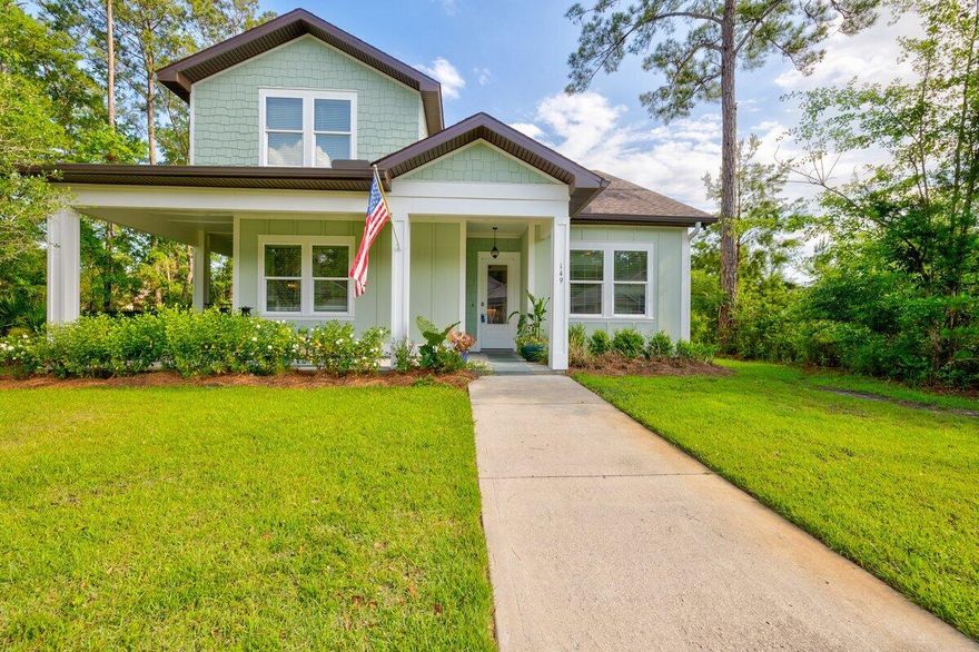 SELLERS TO ASSIST WITH BUYER'S CLOSING COSTS. SURVEY ON FILE! Move in ready- 4 bedroom 2 full baths and 2 half baths,  2 car garage, home located in the desirable subdivision of Marina Village. Designed/built in 2017 by John Cunningham. Low maintenance, small fenced in yard.  Master bedroom w/ensuite on 1st floor to include a bidet, shower, soaking tub, linen closet, double vanities. Office area. Hardi plank siding, wrap around porch, impact rated windows/doors, in wall pest control annual contract through Home Team. Wired for alarm system. Ceiling fans throughout. Heated/cooled storage closet. All appliances including washer and dryer convey. All wall mounted televisions convey. Natural gas being added to subdivision.