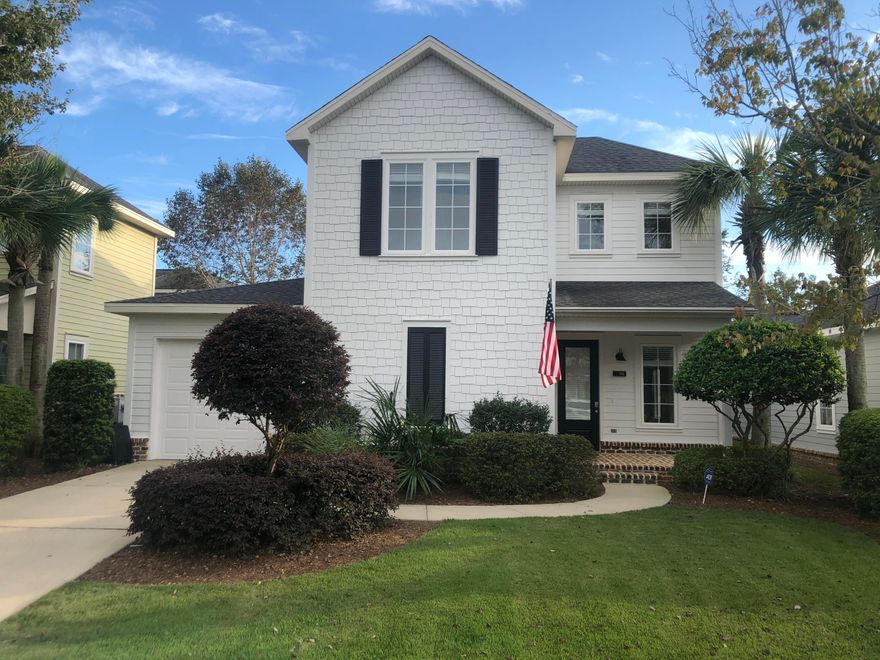 Beautiful turn-key home in coastal community & just minutes to the beach. This well-kept house boasts 3br, 2.5bth, DEEP (1) car garage & a large screened porch. Open floor plan w/large kitchen granite countertops,11'ft breakfast bar, abundance of cabinetry & all appliances. 1st floor Master bdrm and (2) big bedrooms w/a shared bathroom upstairs. Other features include: NEW paint on exterior & interior, 9'ft ceilings & 8'ft doors throughout, recessed lighting, porcelain tiled main areas & baths, hardwood stairs, casement windows & reclaimed brick accented porches. As a bonus, HOA maintains ALL landscape, community pool, exercise room, dog park & playground! Lastly, all carpet removed so home has a $3k floor allowance giving new Buyers their choice of flooring in bdrms & 2nd flr hallway.