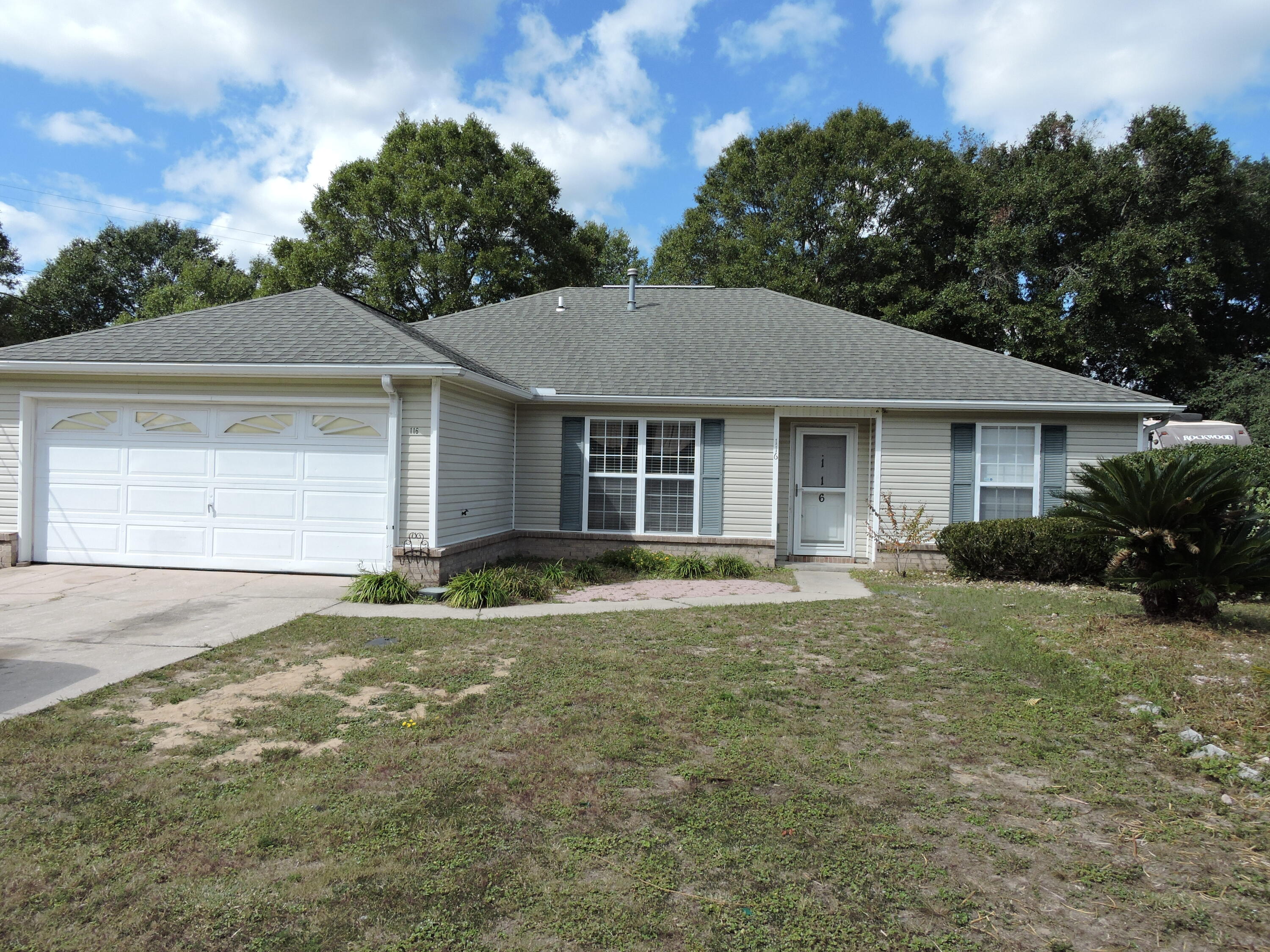 Available Now- South of I-10 - Well maintained 3bed/2bath/2car garage with an large office/flex and heated/cooled florida room off of the living room. The home features new LVP Flooring, split bedroom design, master suite with upgraded closet storage in master, updated cabinets and tiled floors in master bath. The kitchen features updated lighting, newly painted cabinets, tile backsplash, kitchen island and is open to the dining area. The large almost 300 sqft florida room has a separate high efficency ductless cooling system and overlooks the large backyard and concrete patio thats perfect for entertaining. The Have a Boat/RV? Why pay for separate storage - This property comes with double gates at front & rear and a heavy duty carport 13' high at center and 30' long on a concrete pad.