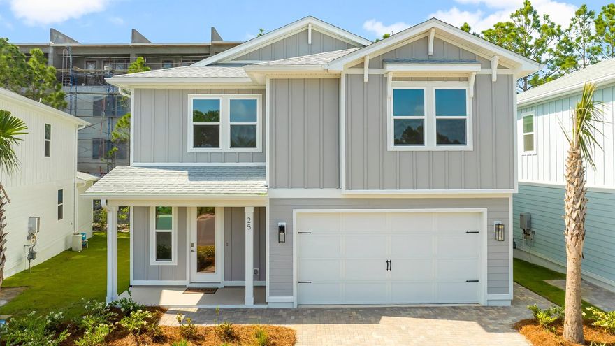 Introducing the Findley floor plan: a spacious two-story home boasting 2,755 square feet of elegant living space. This stunning residence features five bedrooms, four and a half baths, and a two-car garage, designed to accommodate both coastal comfort and style.Featuring quartz countertops, gas cooktops, farmhouse sink, crown molding, tankless water heater, outdoor shower and so much more!Discover our new beach community on the south side of Highway 30A in Dune Allen. Enjoy pristine sands until sunset or explore Topsail Hill Preserve State Park, with three miles of white sand beaches and 25-foot dunes.Amenities include a Zero entry pool, pool house with covered outdoor kitchen, TV and fireplace.Scenic board walk throughout the community and illuminated water features.