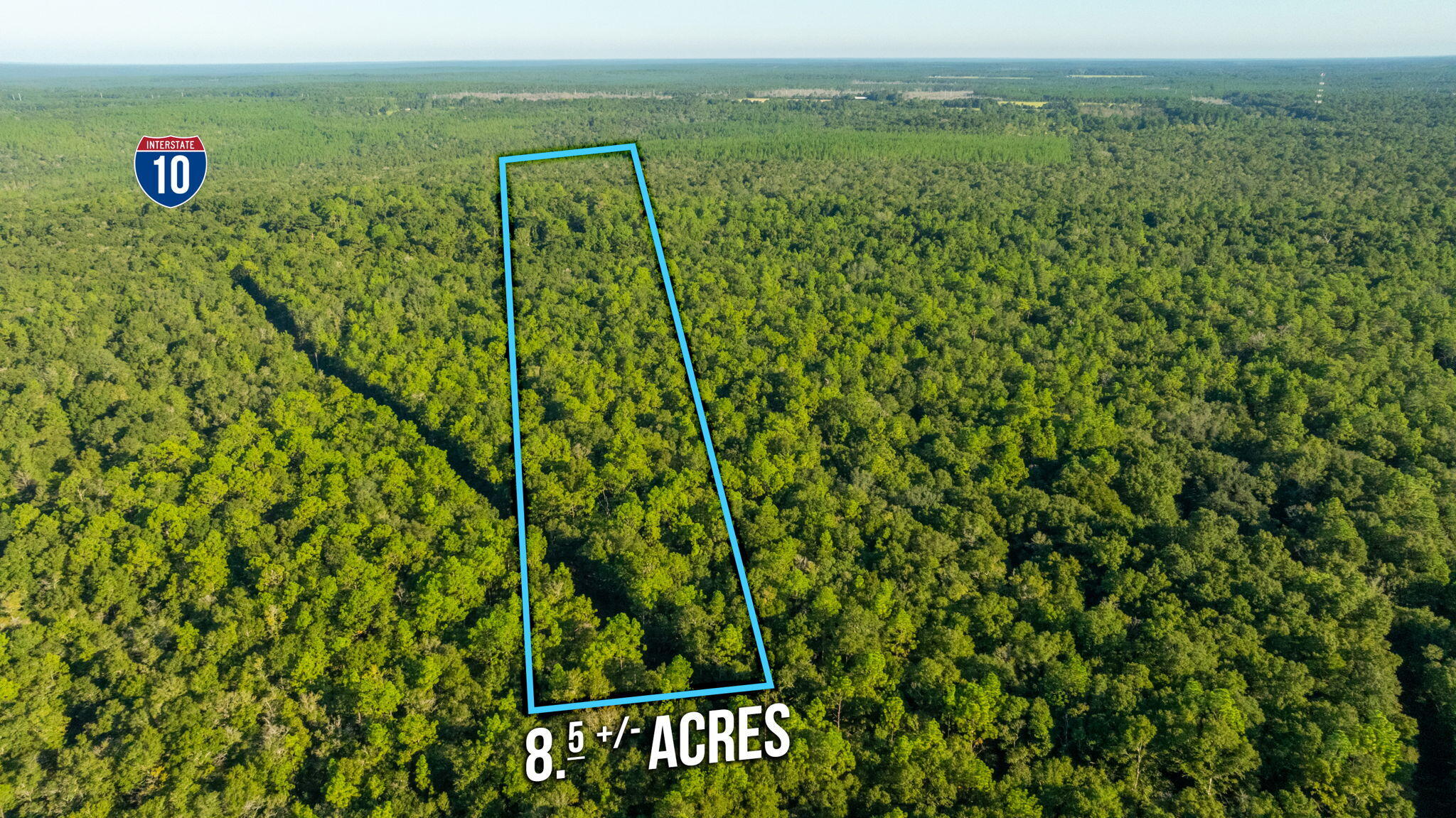 Peaceful, yet accessible!  This wooded 8.5-acre parcel is situated within a mile of I-10 access. This property is ready for your getaway, your new home, or whatever your future plans may be!