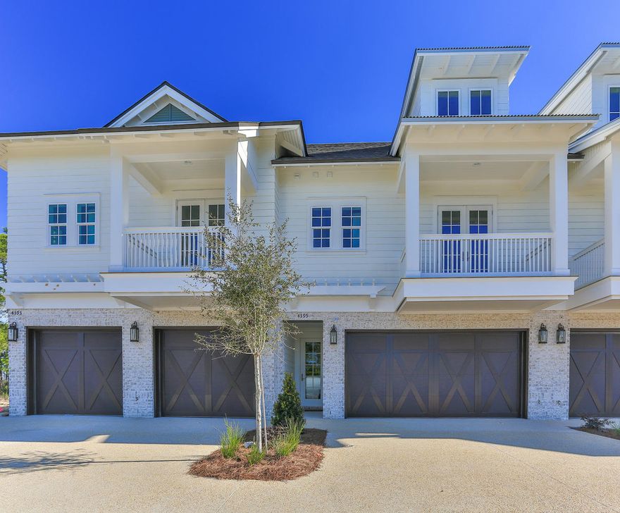 Building D consisting of 6 Brownstones, is the final building to be built in the Brownstones at Kelly Plantation. This beautiful residence has 2 1/2 stories and is a popular end unit. Each Brownstones has a private elevator with 3 bedrooms and 2 1/2 bath with two of bedrooms located on the entry level with laundry room and 9' ceilings. The second level has 10' ceilings with the master bedroom, kitchen, dining area and great room that opens up to a large porch with nature preserve and Bay views. The 3rd floor bonus room can be used as a game room, additional storage, office or 4th bedroom. The private 2-car garage offers security, convenience, and storage. Enjoy the maintenance-free lifestyle and all the benefits of living within the gates of Kelly Plantation