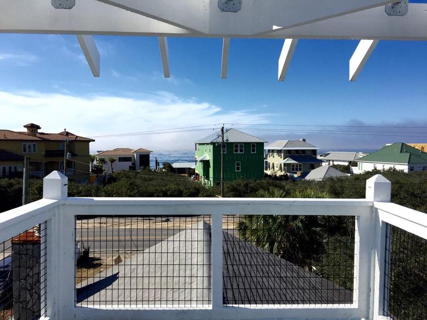 Newly renovated home with GULF VIEWS AND A PRIVATE POOL on 30A just steps away from the beach! This beautiful property offers 5 bedrooms, 4 full bathrooms and a bonus room with space for a second living area as well as bunk beds! The main living area upstairs provides beautiful views of the gulf with a great vaulted ceiling. Everything in the home is new including the metal roof, all the appliances, bathrooms, flooring, surfaces etc. All windows and doors are also new and impact rated. Lots of outdoor decks and patios to enjoy the great views and the private pool! This home will serve as a great second home or the perfect rental home. Rental revenue over $125,000 for 2016. This is a must see! Furniture is included!