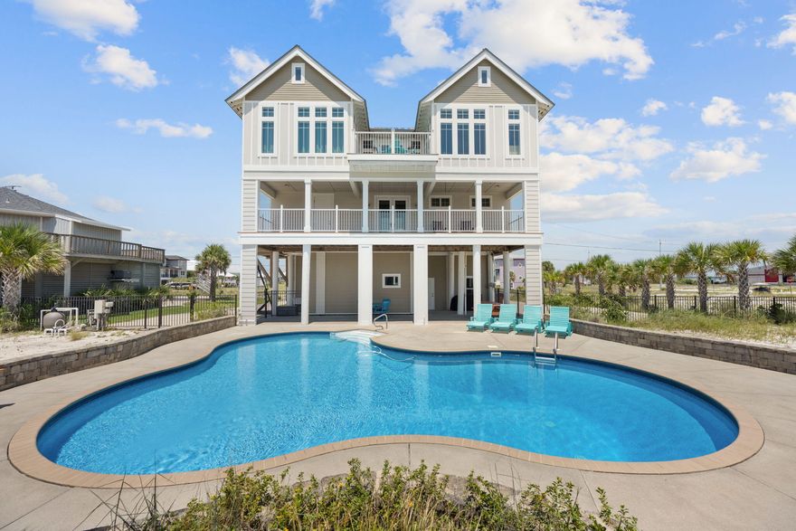Rental Projection $85k - Discover the perfect blend of luxury and investment potential at 8191 White Sands Blvd on Navarre Beach. This fully furnished 3-bedroom, 3.5-bathroom coastal retreat offers stunning views of both the Gulf of Mexico and the Santa Rosa Sound from every room, making it an ideal choice whether you're seeking a high-performing investment property or a tranquil primary residence.Step inside this beautifully custom designed home, where an open floor plan, vaulted ceilings, and expansive windows create a bright, airy space that invites the beauty of the beach indoors. The gourmet kitchen, complete with granite countertops, stainless steel appliances, and rich wood cabinetry, is perfect for both casual meals and entertaining guests. The home's 3 bedrooms are designed as tranquil retreats, each offering its own unique views and luxurious amenities. The master suite features amazing gulf views, vaulted ceilings and recessed lighting. The en-suite bathroom has a floor to ceiling travertine tiled shower with custom glass door, and dual vanities. The additional bedrooms are equally spacious and comfortable, each with its own en-suite bathroom and ample closet space, ensuring that your guests enjoy the same level of comfort and privacy.

The outdoor spaces are equally impressive. Two large driveways provide ample parking for guests and recreational vehicles, while a 50 AMP RV hookup adds extra convenience for adventure enthusiasts. The well-maintained yard is a true oasis, complete with a well irrigation system to keep the landscaping lush and green year-round. Low-E impact doors and windows ensure energy efficiency and storm protection, giving you peace of mind.

Enjoy the multiple balconies offering gorgeous water views, a private Lagoon saltwater pool with a spacious deck for lounging or hosting gatherings, and a furnished outdoor living area that takes full advantage of the serene beachside setting. The beach is just a 3-minute stroll away, and the sound is less than a minute from your door, making it easy to enjoy all the natural beauty Navarre Beach has to offer.

For those considering this home as an investment, the property's prime location on Navarre Beach, combined with its turnkey, fully furnished status, makes it a standout in the vacation rental market. 

As a primary residence, this home offers a peaceful and private retreat, with easy access to the beach, boating, and all the attractions of the area. Whether you're seeking a profitable investment or your dream home by the sea, 8191 White Sands Blvd is a rare opportunity to have it all.