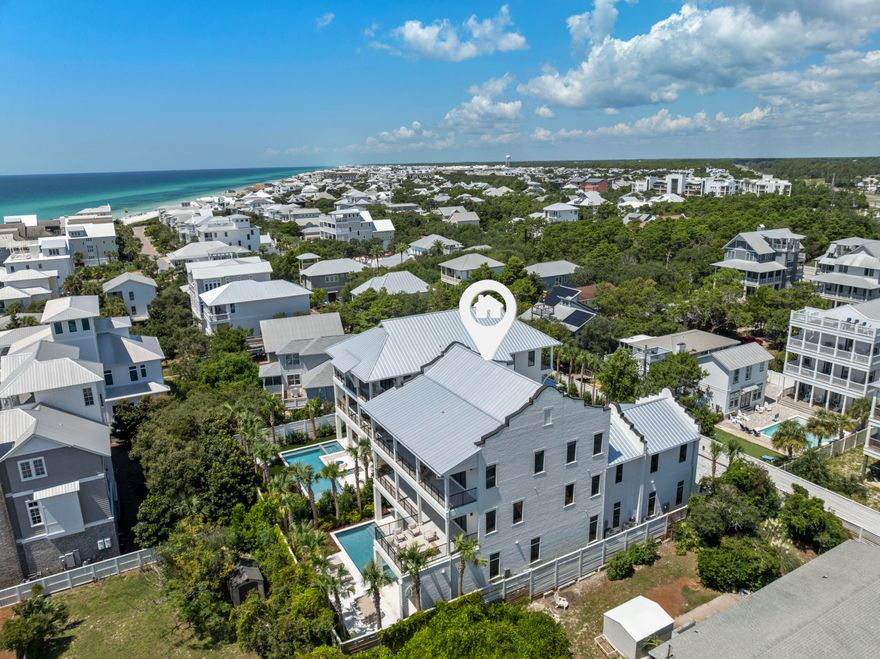 Experience elevated coastal living in this newly built, fully furnished 7BR/7.5BA luxury home in the heart of Inlet Beach. This turnkey three‑level retreat features designer finishes, curated artwork, and a chef's kitchen with a Viking gas range, dual double ovens, butler's pantry, and wine fridge. Ensuite bedrooms throughout include a serene third‑floor primary suite for exceptional privacy.Multiple entertainment spaces--media room, billiards lounge, and expansive multi‑level balconies--create ideal settings for hosting and relaxation. Enjoy a resort‑style oasis with an outdoor kitchen, heated pool, and spa for year‑round enjoyment.Perfect as a primary home, vacation retreat, or high‑performing investment property, this home offers strong rental potential in a prime 30A location.