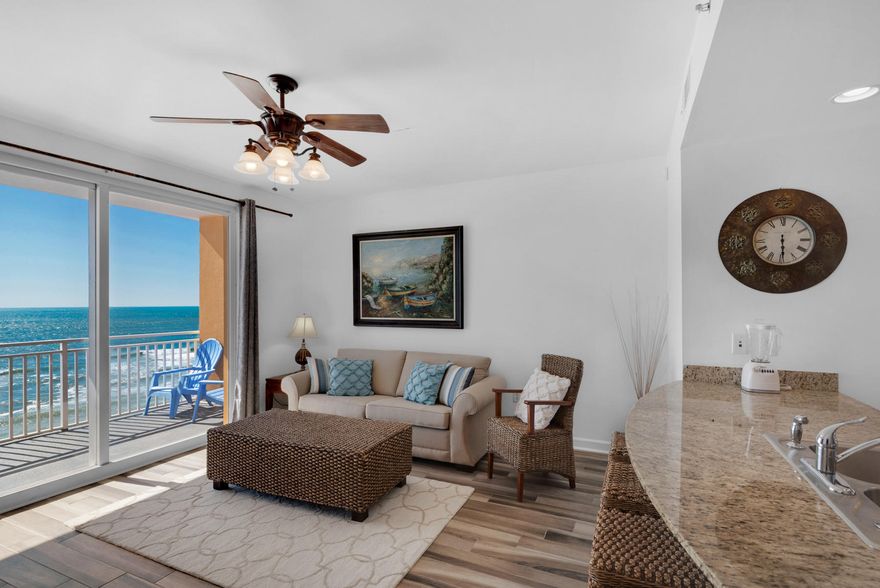 Looking for an awesome rental property or family friendly retreat?? You just found it! This adorable 1 BR/2 BA unit in the popular Splash Resort is turn-key and ready for a new owner, just in time for spring! Boasting a spacious master bedrooms, two full baths and bunks, this unit is perfect for a family. Interior appointments include new tile throughout the entire unit, 9' ceilings, granite counter tops and a spacious gulf front balcony with spectacular views. Offering an spectacular array of amenities including over 400 feet of pristine Gulf frontage, Splash also has two distinct waterpark environments, full fitness center, island style beach bar & grill, covered parking, arcade and more! This truly is a one of a kind property. Call today to see this gem!