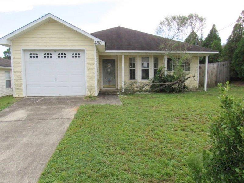 Built in 2002, this all vinyl sided REO property is located in S Crestview just mins from the I-10, shopping and Duke Field. Home has partially fenced back yard and 1 car garage. The living room has vaulted ceilings and the open kitchen dining area is just off the entry to this cute home. Home has 3 bedrooms and 2 baths and the 1226sf living space feels right a home. May not qualify for all types of financing so schedule your viewing today!
