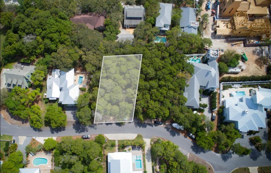 One of the Largest Homesites in Old Seagrove  Seagrove Village Dr. Lot 8 offers many possibilities for your future beach home. The generous 11,220 sq. ft, 85x132 dimensions allow ample room for the addition of a guest cottage, garage and pool. A welcoming alternative for people who want high quality homes & location but prefer the privacy, peace & quiet plus views of the Gulf that Old Seagrove offers. Neighboring home values exceed $2.5 mil+. These elegant homes reflecting coastal architecture are suitable for vacation rental or a permanent residence. The property has one of the highest elevations in Old Seagrove at approximately 38'- 41' above sea level. No thru traffic or dusty streets; location near a cul-de-sac. Nearby is Watercolor Crossings, the restaurants, shops and entertainment