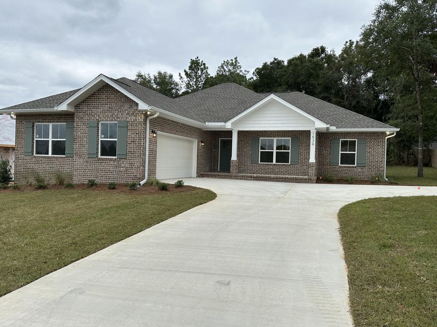 You still have time to choose some colors! This beautiful all brick home on a little over half an acre will be ready this fall- make this house your HOME! 4 bedrooms, 2 baths with a split floorplan. Dedicated dining area off of the kitchen and large living area to entertain. The master suite is large and spacious with the added amenity of a walk in closet that is 12x7 for plenty of storage. Master bathroom has a large tub and separate tiled shower, double vanities and water closet.  LVP flooring, granite or quartz countertops as well as special order cabinetry and tiled backsplash in the kitchen. Let the holiday's be at your home this year- plenty of space inside and out for your guests!