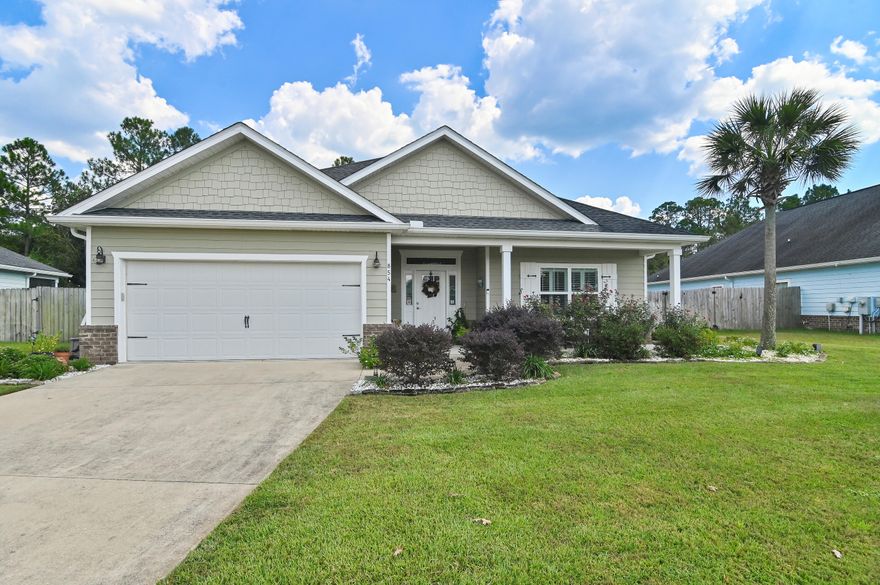 Hidden Oasis This immaculate 3BR/2BA Halifax home, built in 2018, feels brand new and has been meticulously maintained. Nestled on a private .28-acre fenced lot, it offers one of the largest and most unique backyards in Freeport; a true retreat for outdoor living. Inside, the open split floor plan flows seamlessly into the upgraded kitchen, pantry, with granite countertops, while the family room impresses with a tray ceiling and crown molding. The large master suite provides a peaceful escape with his & her closets and a tub and walk-in tile shower. Luxury vinyl plank flooring runs throughout, and a covered rear porch expands your living space outdoors. Conveniently located near schools, shopping. Walk to the Community pool and playground.