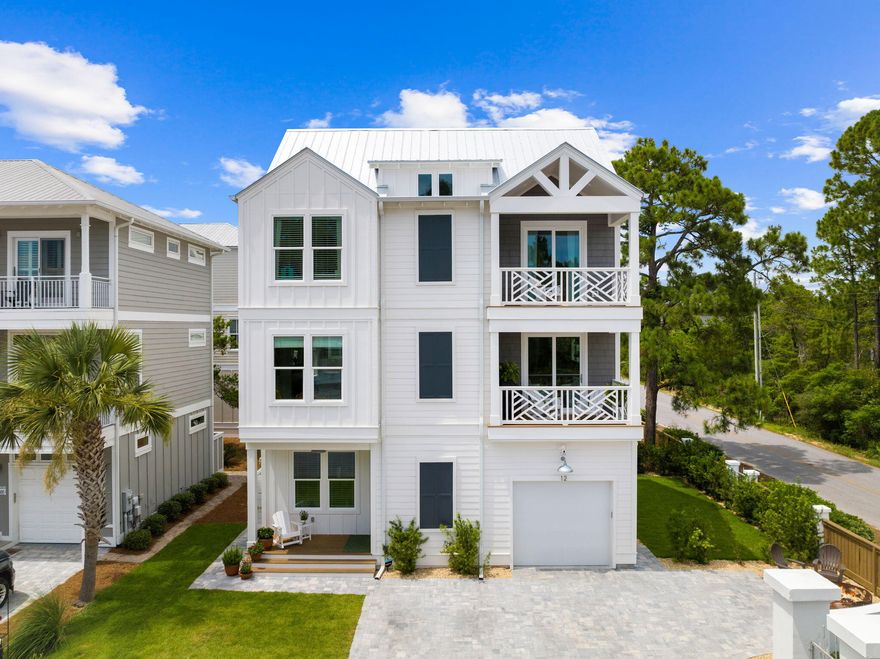 This beautiful home in the Cottages at Seagrove is a stunning 4 bed/5 bath home, built in 2023. This home has an extensive list of features that are rare in comparable homes in the area. Elevator, corner lot with private yard, rear screened in porch, 2 balconies, 2 master suites, beautiful custom wood cabinets throughout, fireplace, custom fixtures, full size professional refrigerator/freezer, separate beverage fridge, separate ice maker, custom Elfa closets throughout, 2 laundry rooms, house is prewired for sound in ceiling and balconies, garage that is prewired for EV with 60amp circuit and additional 50amp circuit. The community pool is also heated. But best of all this house is just a short walk down the street to the beach, or you can hear the waves from the balcony while you drink your morning coffee. The owner worked closely with the builder on this house and it has been meticulously maintained.

The home is in immaculate condition as it has not been a rental property. The current owner is in the process of setting the home up to be a 100% turnkey rental property . It now has 2 king beds, 1 queen bed and a triple bunk. The home sleeps 9 people and rental projections are $133,000 a year. The home will be sold fully furnished and also includes all brand new kitchenware, cookware and small appliances.

The HOA in the neighborhood is under new management this year and is very attentive. They have already made big improvements and the additional ones to be completed this spring include pool resurfacing, pool fence repaired and the installation of new gates to each entrance of the community. There is a new landscape company that over sees community areas and for a small monthly fee will maintain the private property also.

Please do not miss this incredible opportunity in the highly desired community of Seagrove Beach!