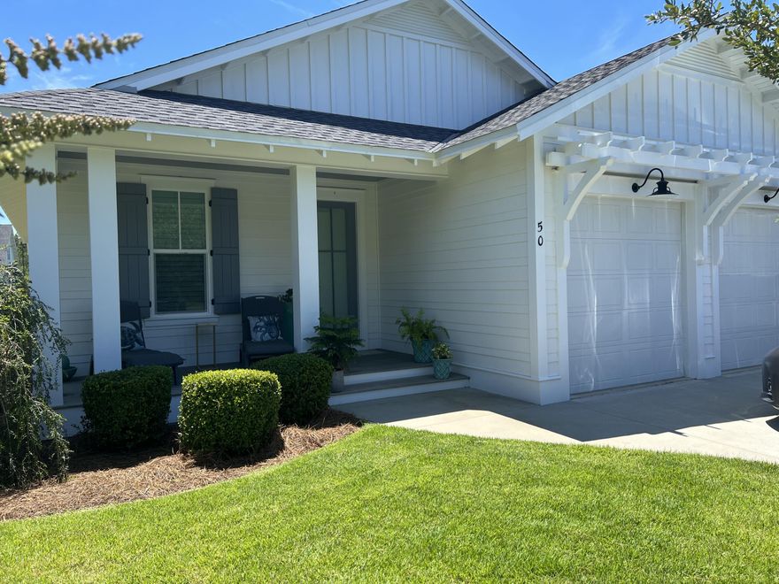 Join the highly-desired community of Watersound Origins in this 4BR/3B one-story home privately placed in a unique area of the neighborhood featuring a cul-de-sac street, several water features, nature trails and walking paths directly in the rear of the home.  This beautifully designed home is available with family-friendly furnishings that highlight the open floor plan and spacious gathering rooms for entertaining and fellowship including a cozy screened-in  porch that allows views of the beautifully landscaped backyard.  Upgrades include wood flooring throughout, quartz countertops and plantation shutters on all windows, a new washer and dryer and upgraded appliances in the kitchen/bar area.  A master suite with ensuite bathroom and walk-in closet hosts double vanities, a large soaking